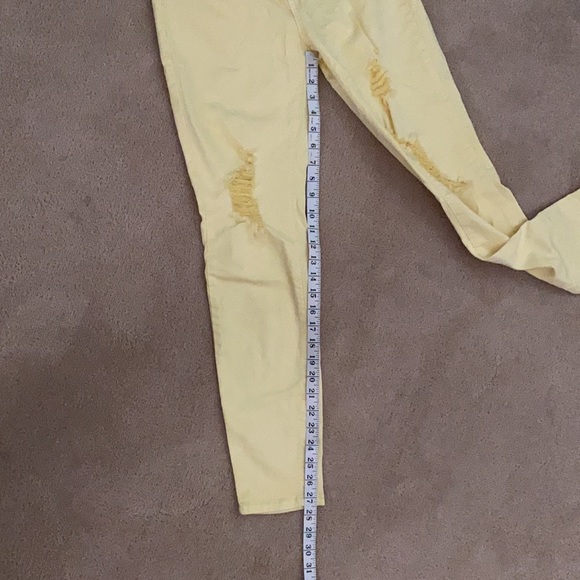 Revamped Yellow Distressed Jeans - Picture 3 of 6